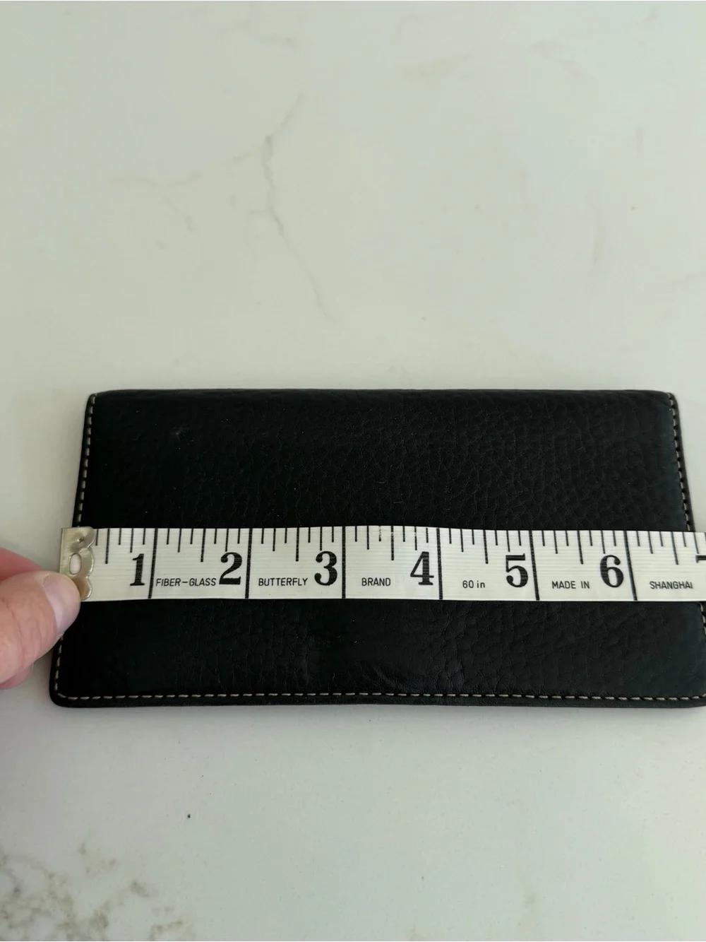 Vintage Coach simple black leather checkbook Minimalist
